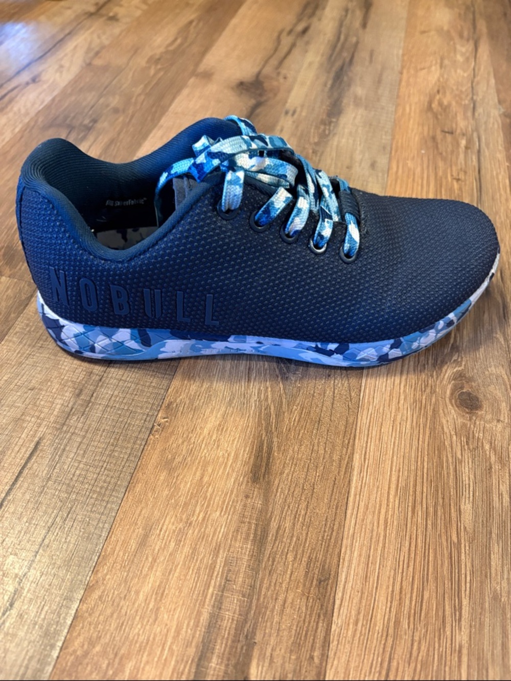 NOBULL Navy Athletic Shoe with Blue Camo Sole and Laces